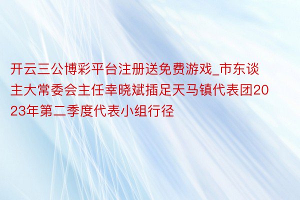 开云三公博彩平台注册送免费游戏_市东谈主大常委会主任幸晓斌插足天马镇代表团2023年第二季度代表小组行径