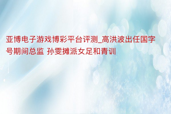 亚博电子游戏博彩平台评测_高洪波出任国字号期间总监 孙雯摊派女足和青训