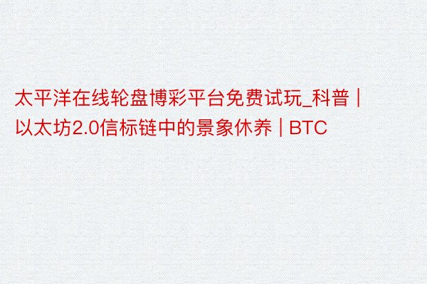 太平洋在线轮盘博彩平台免费试玩_科普 | 以太坊2.0信标链中的景象休养 | BTC